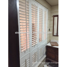 Modern white color shutter adjustable louvre shutter wood plantation shutter louver door